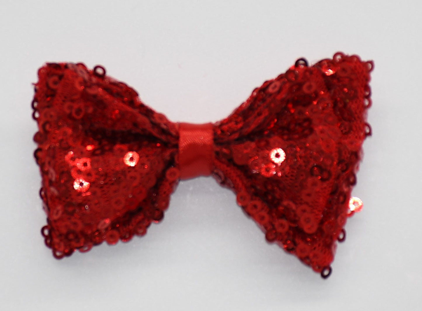 red sequin pet hair bow