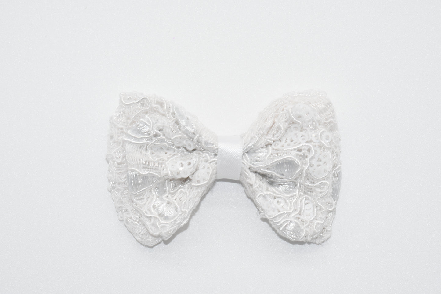 a closeup at the white lace fabric