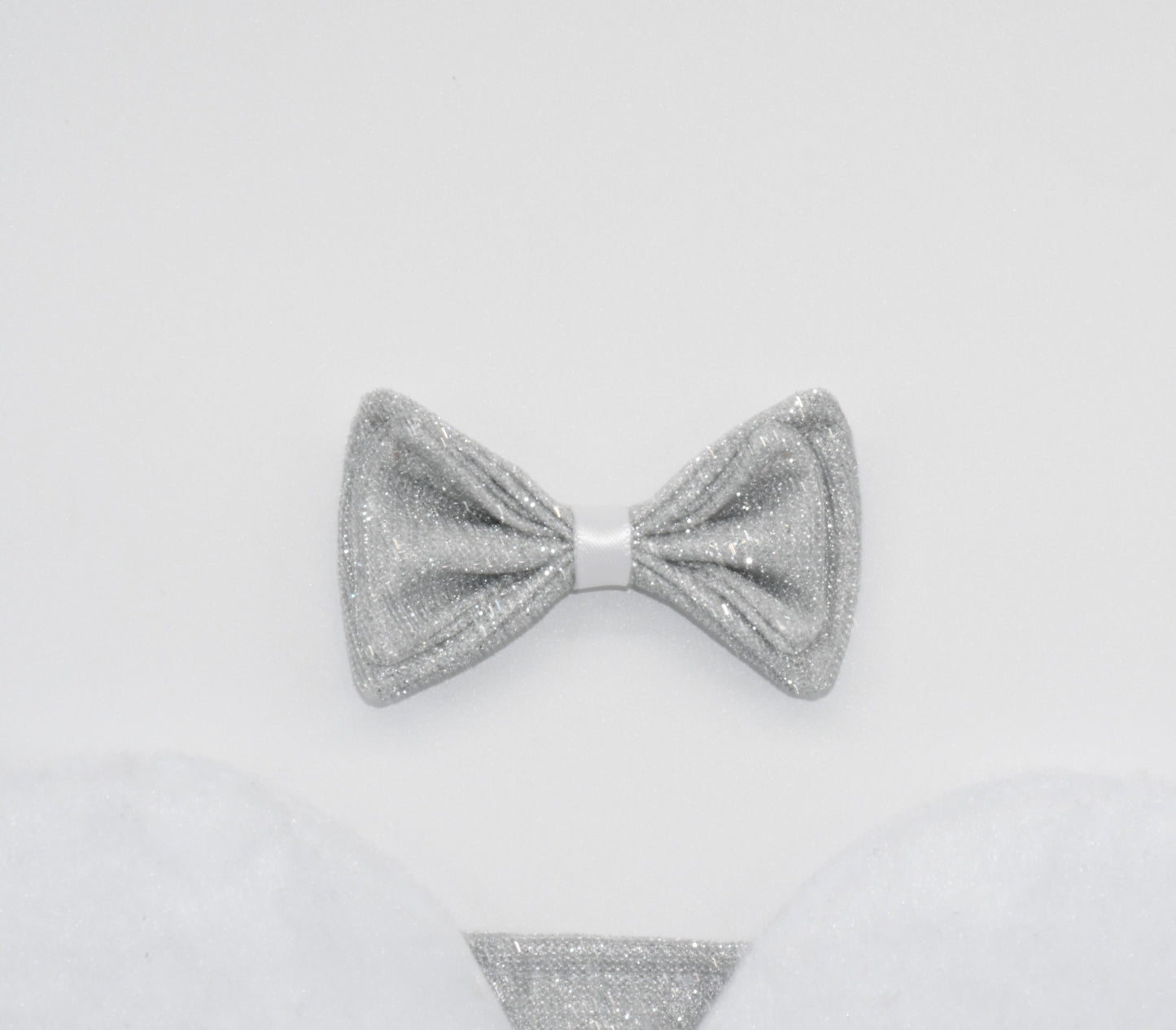 pet hairbow silver glitter