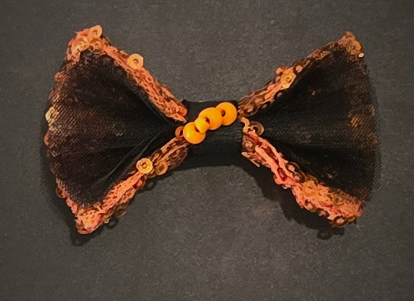 orange sequin pumpkin pet hairbow