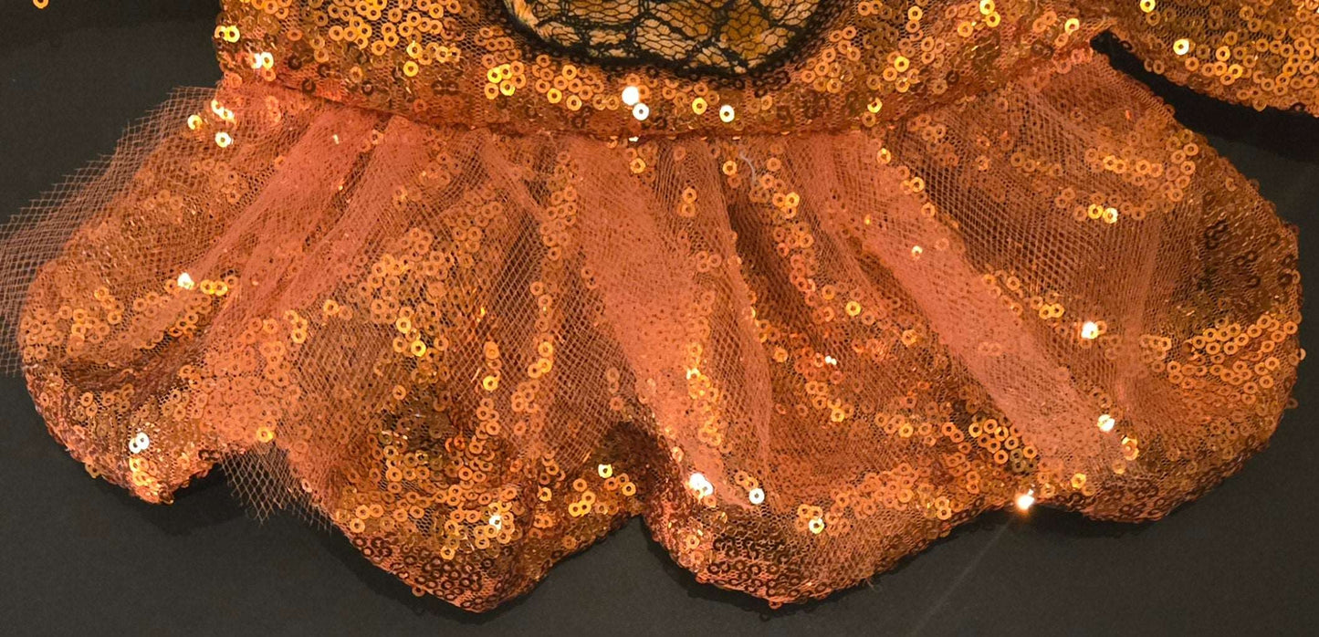 sequin pumpkin dog skirt