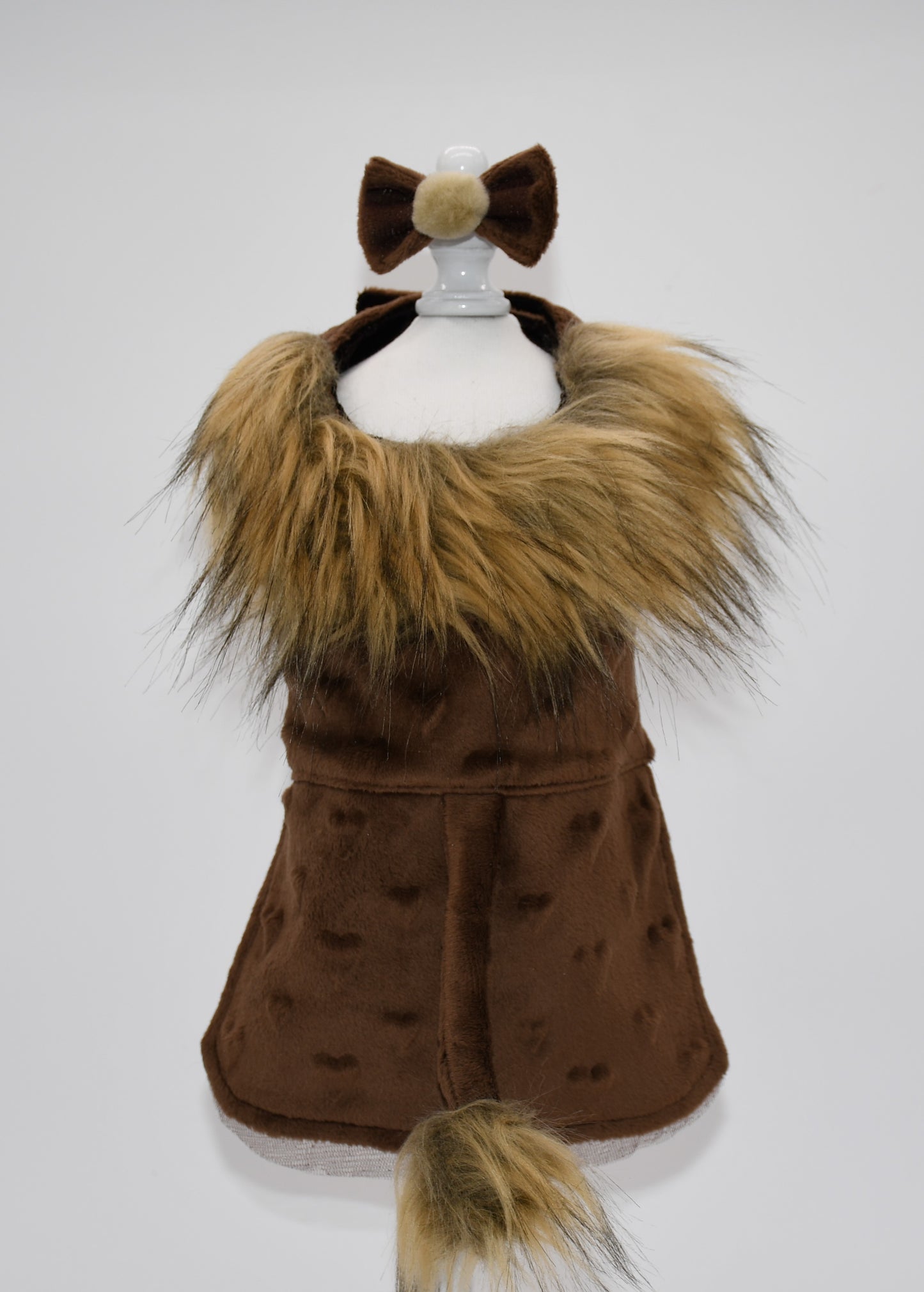 brown fur lion costume for dogs