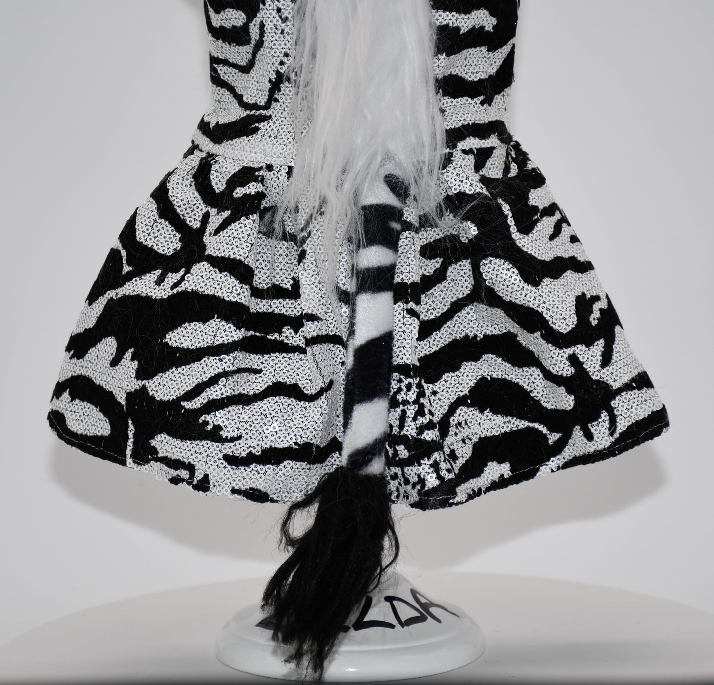 sequin zebra dog skirt