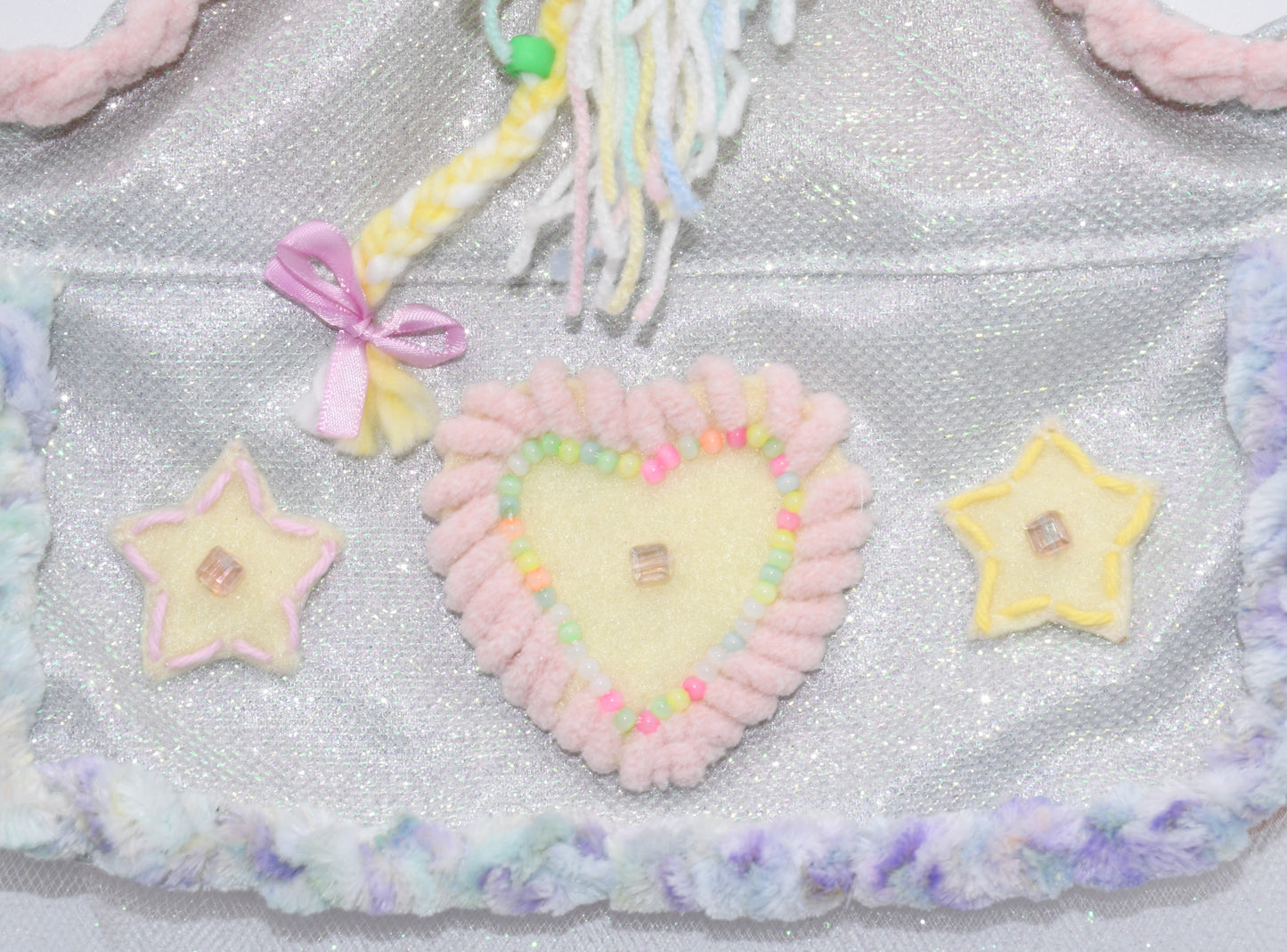 a close up at embroidery details