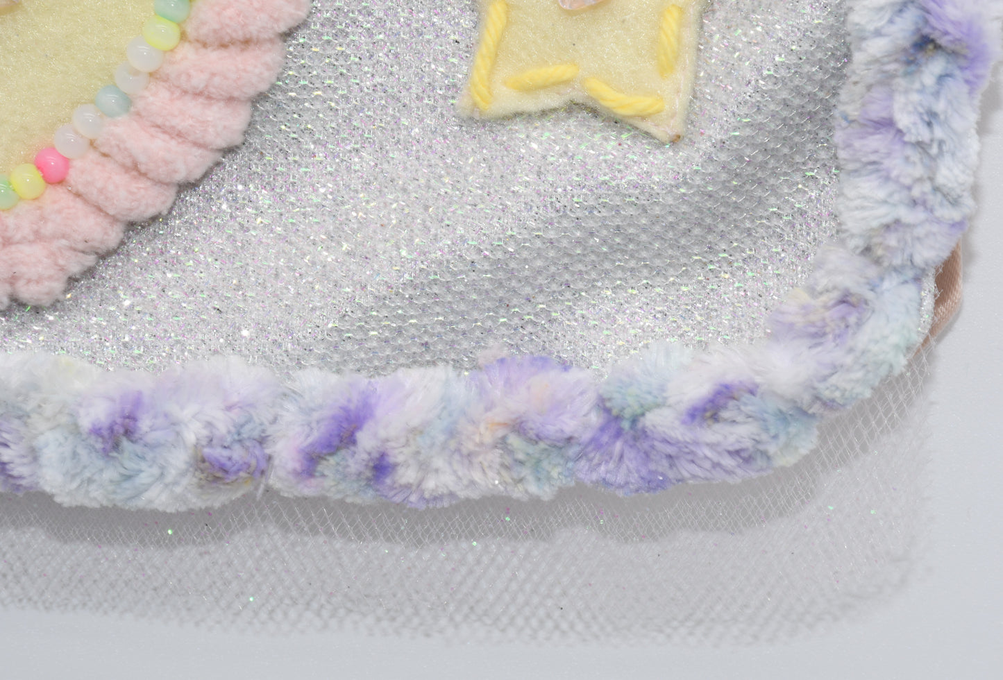 a close up at yarn details
