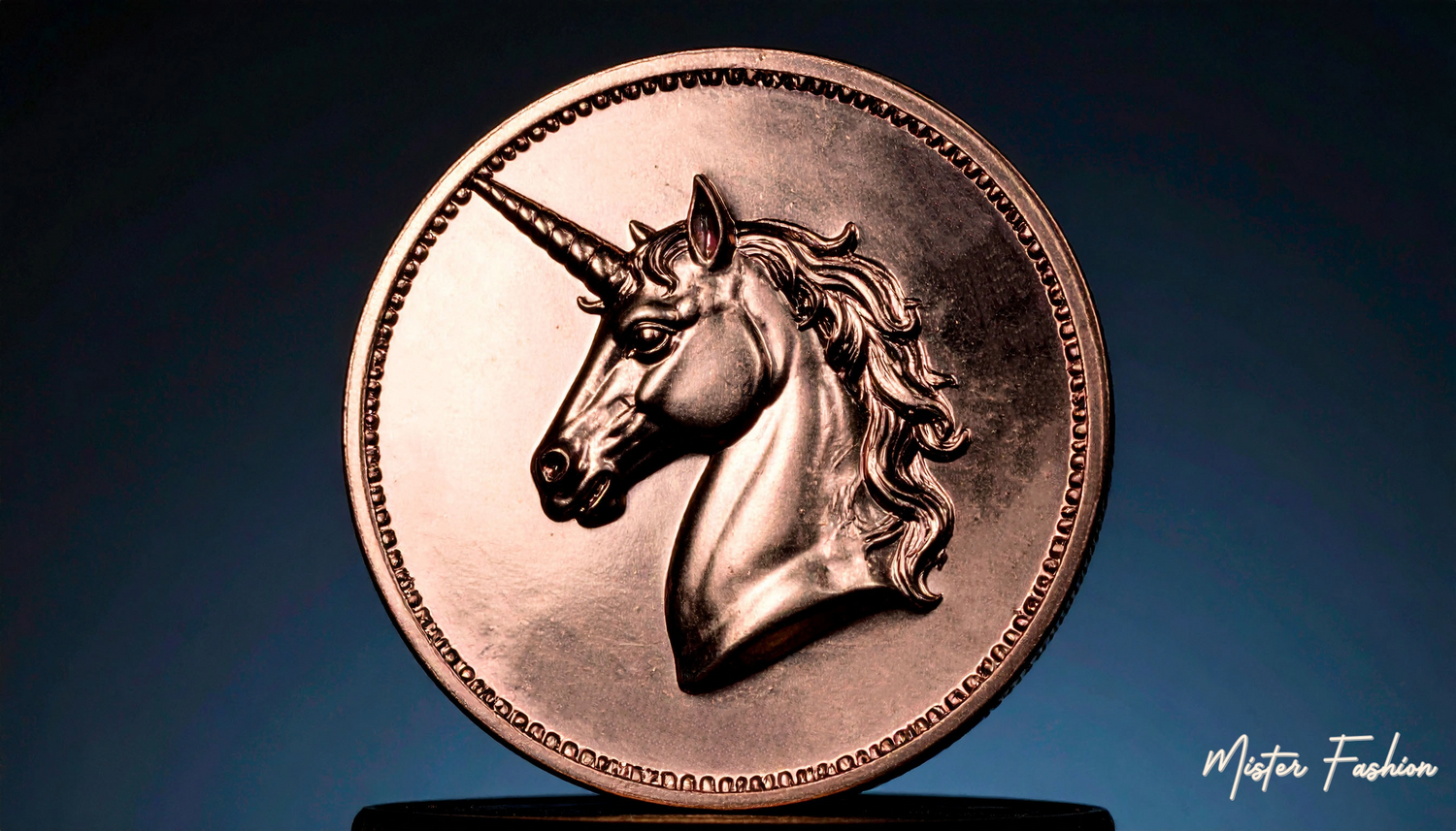 a unicorn head coin