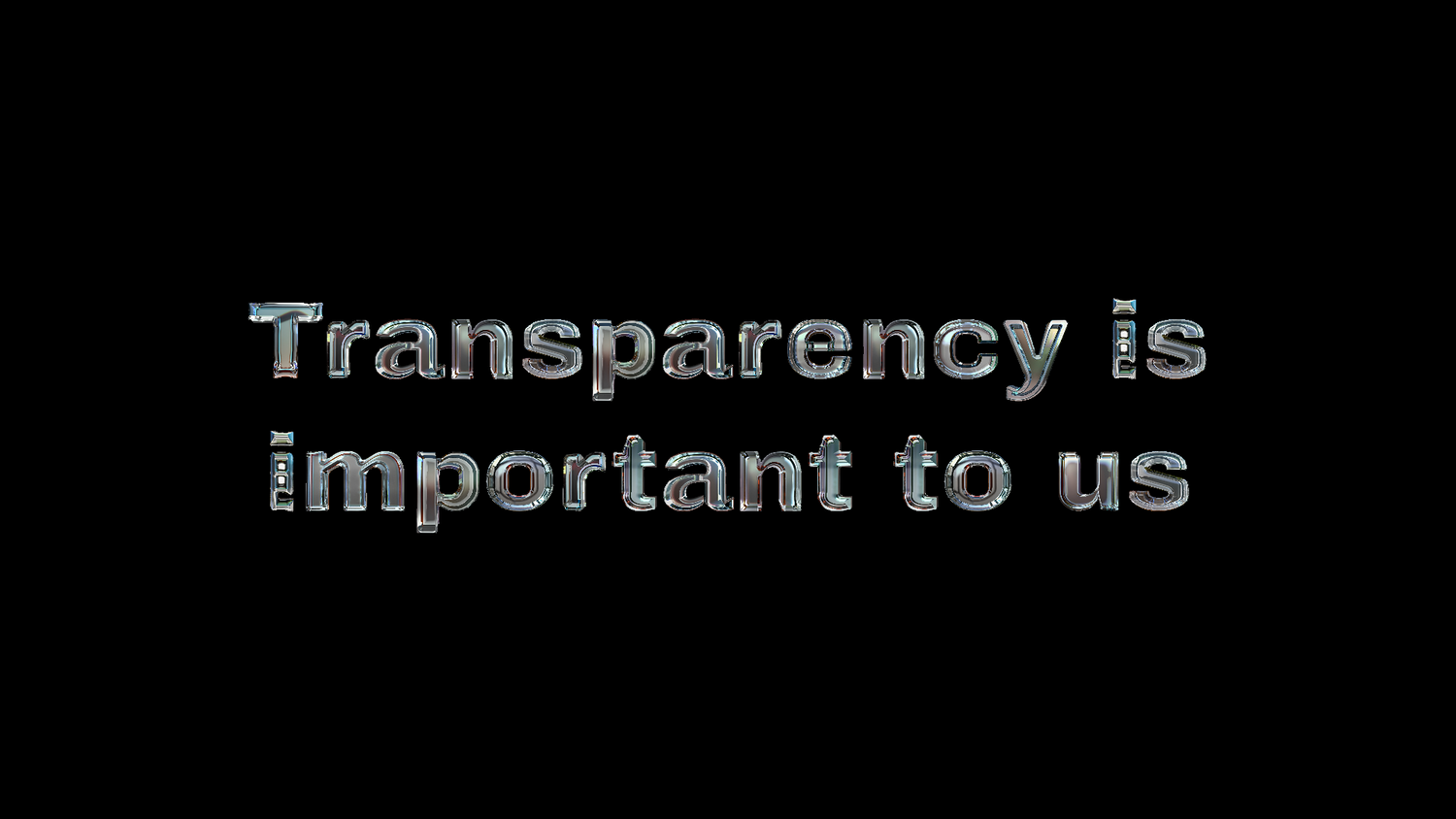 clear letters spelling transparency.