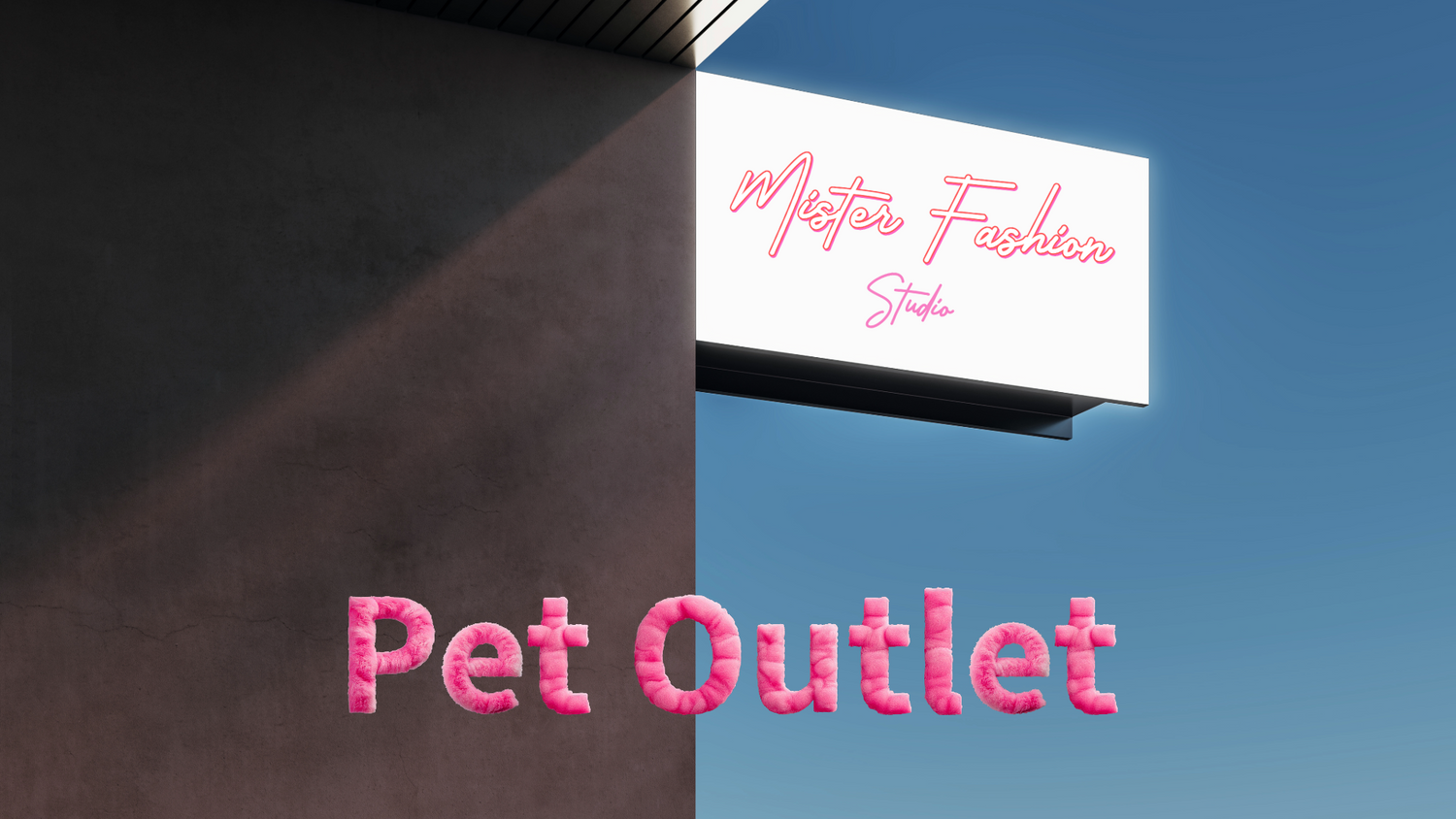 a store sign with Mister Fashion Studio Logo