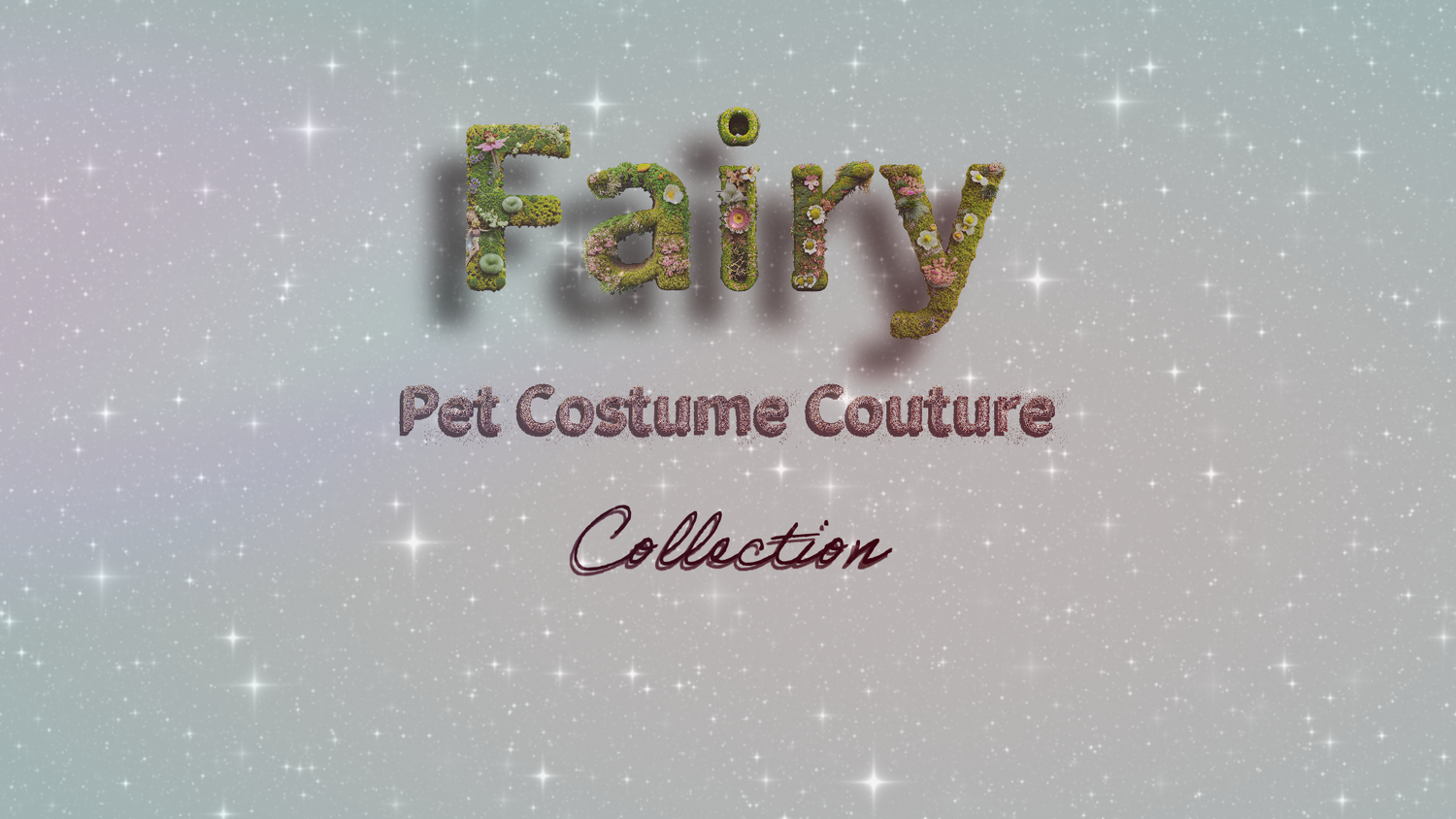 fairy pet costume couture collection banner with sparkles