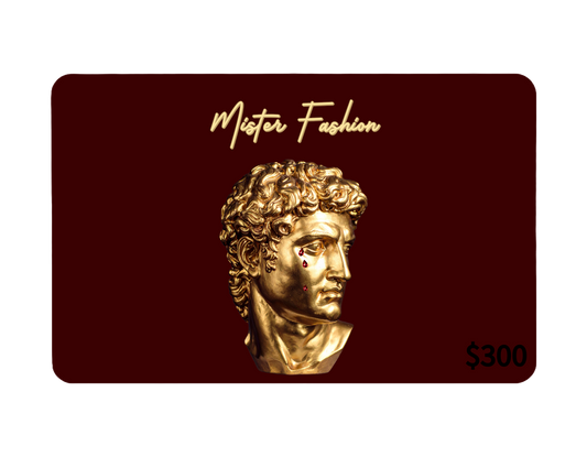 a digital 300 gift card in red with a gold statue crying rubies. 