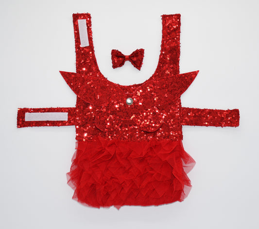 red sequin pet dress