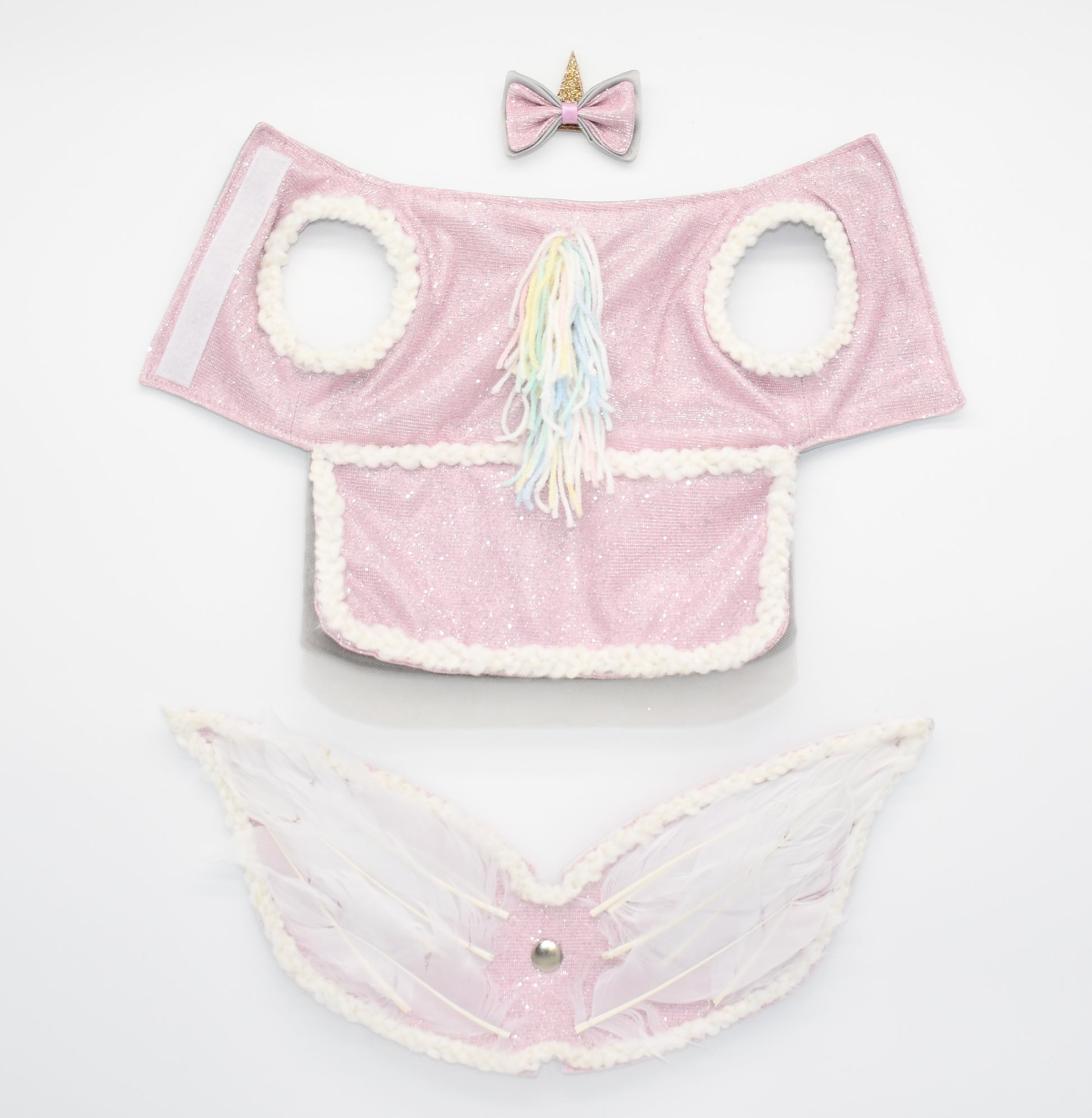 You can see the entire pet dress and wings.