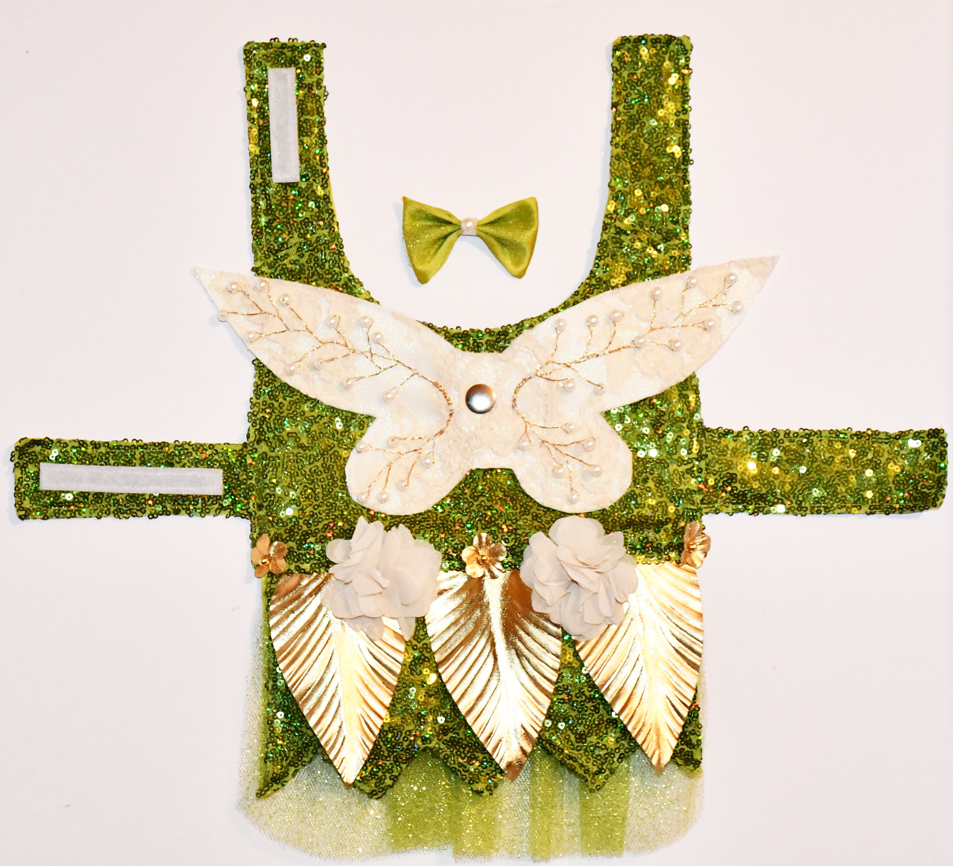 a view of the dress with wings and hairbow