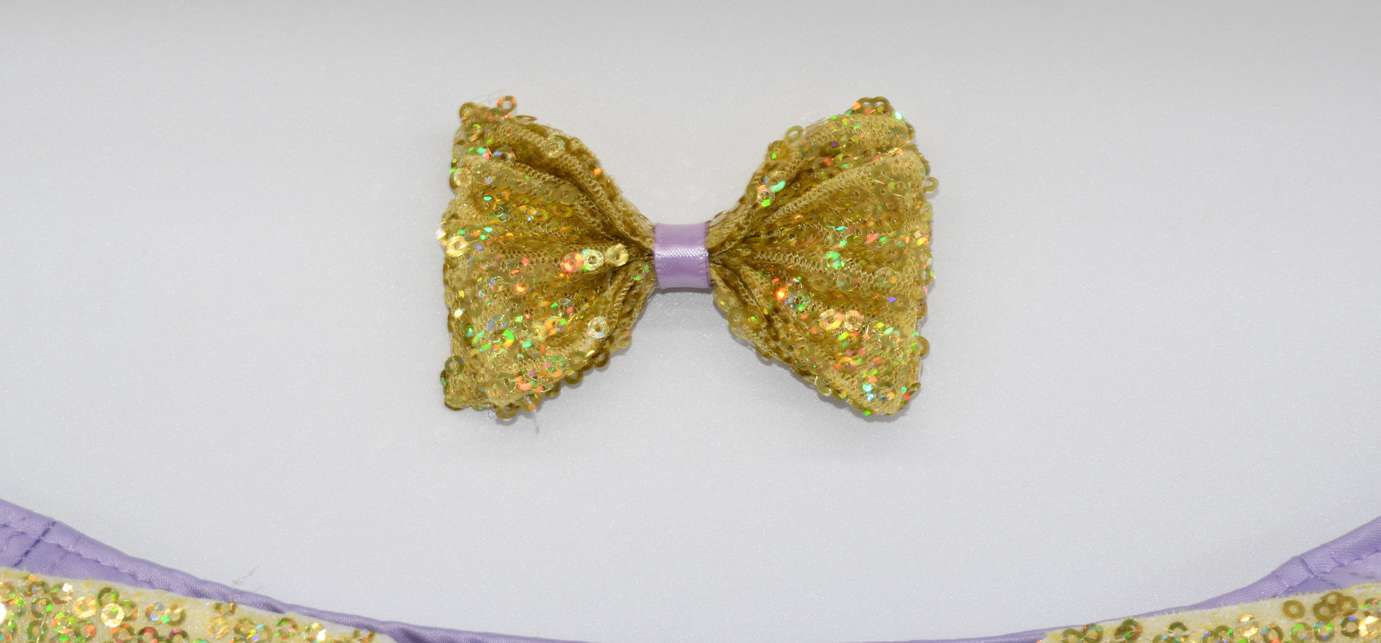 pet hairbow in gold sequin