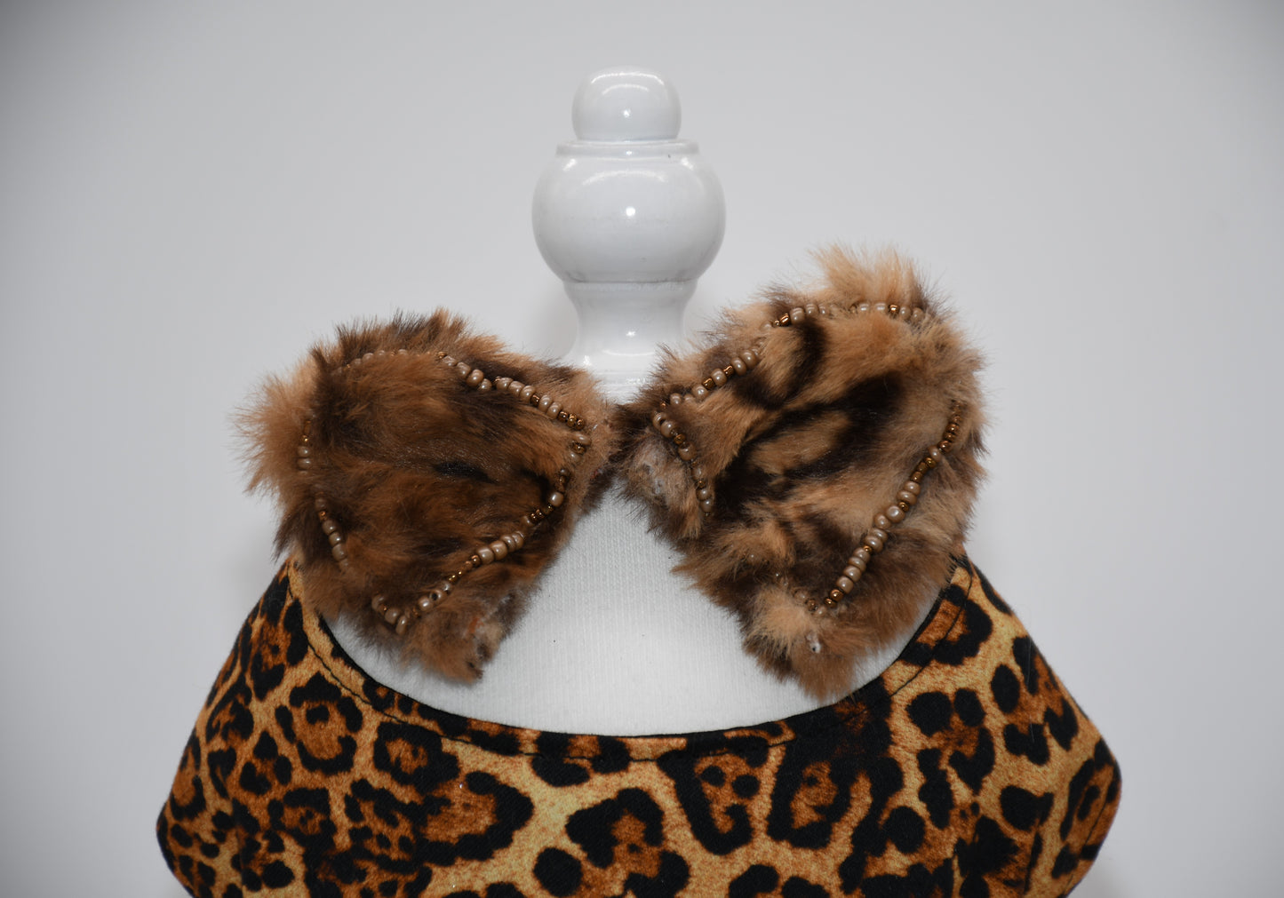 fur embroidered hair pins