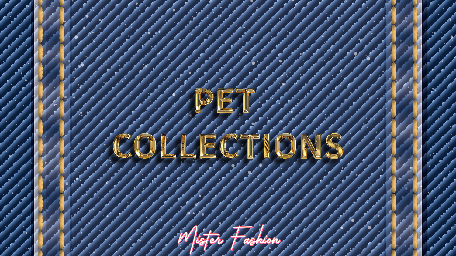 golden letters on a denim background