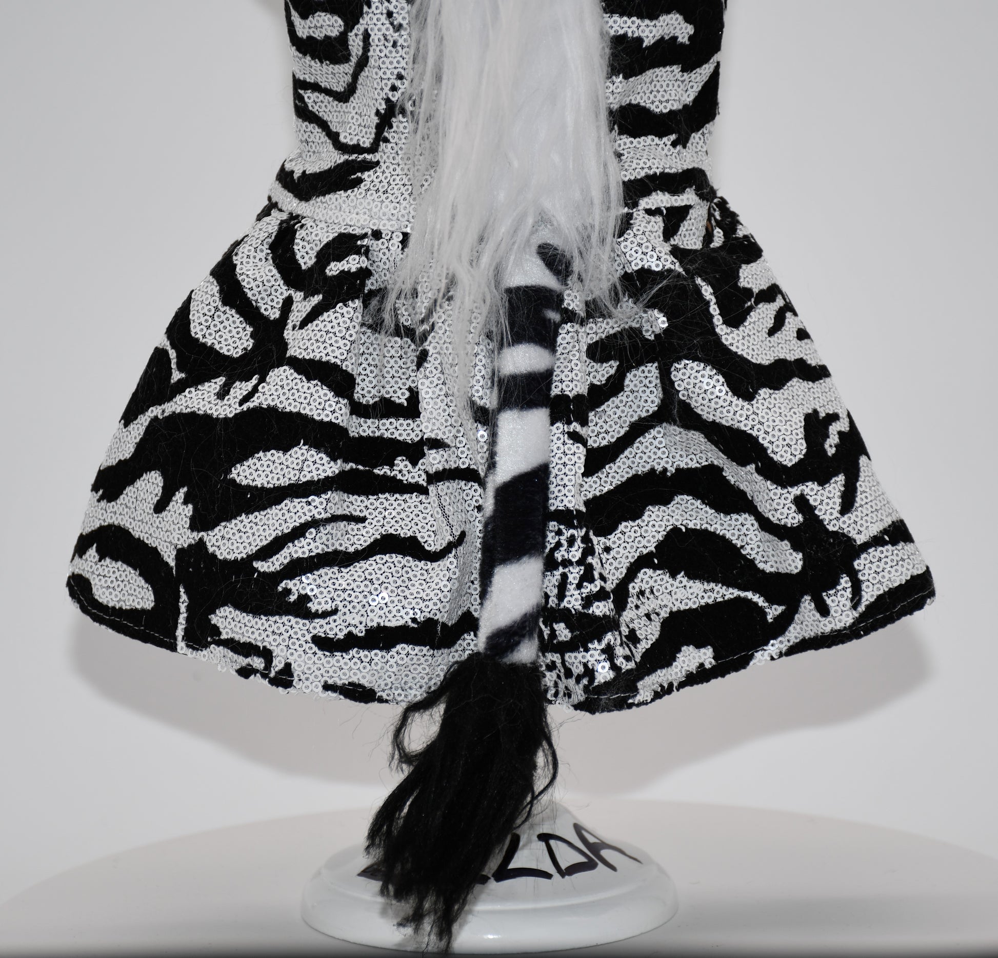 sequin zebra dog skirt