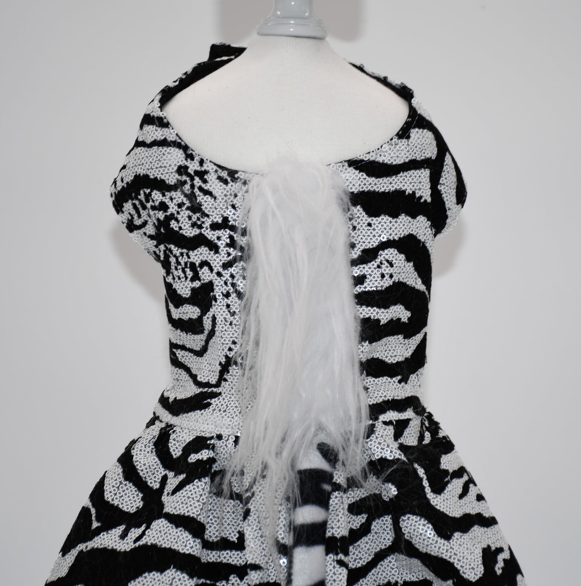 sequin zebra cat costume 