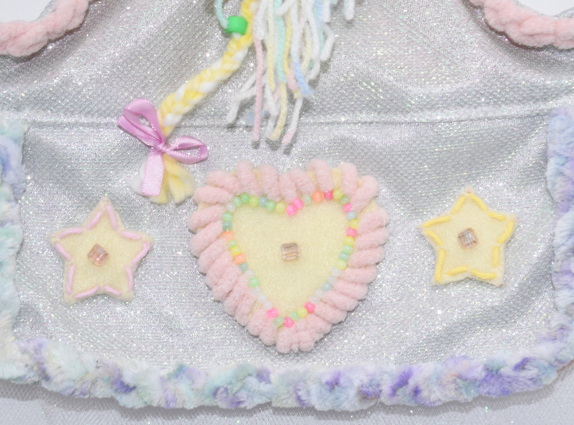 a close up at embroidery details