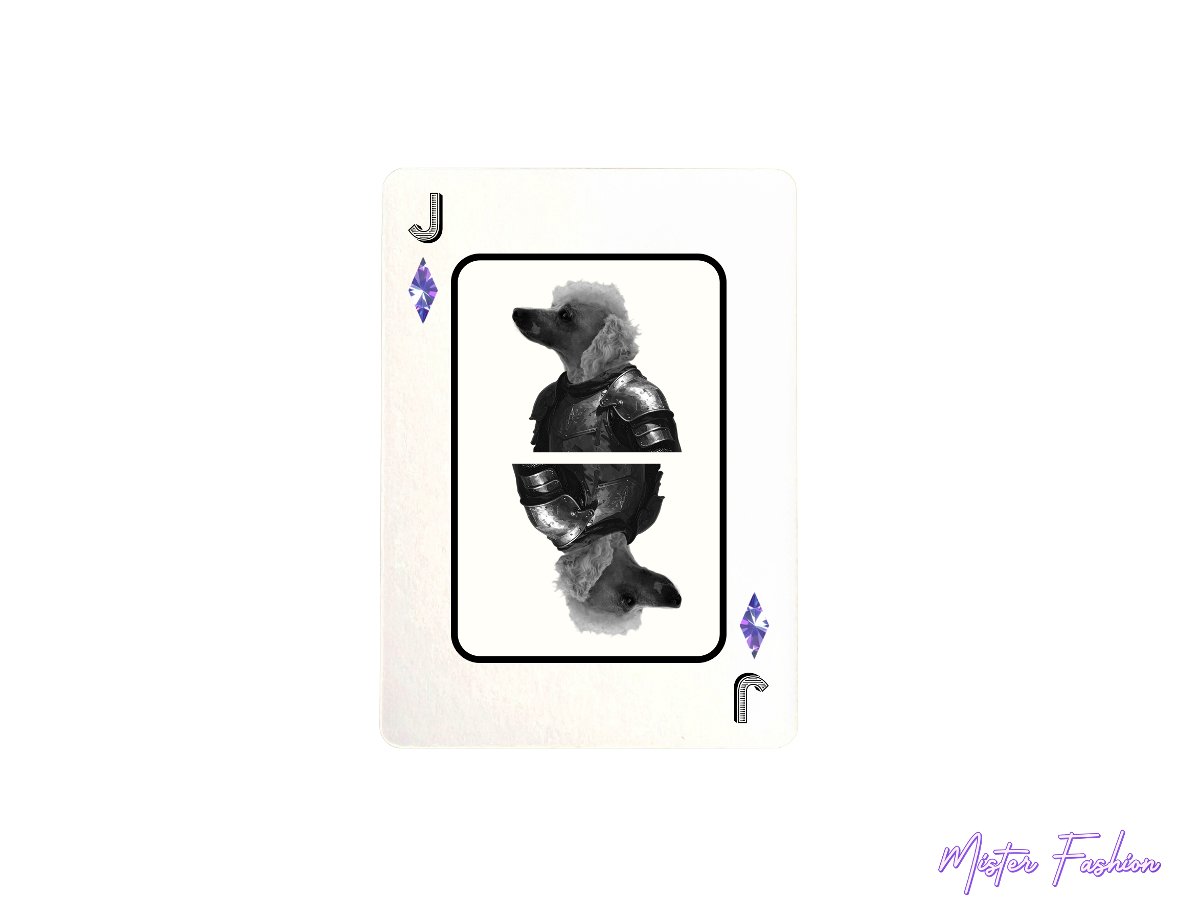 jack of diamonds card with a poodle. created by mister fashion studio