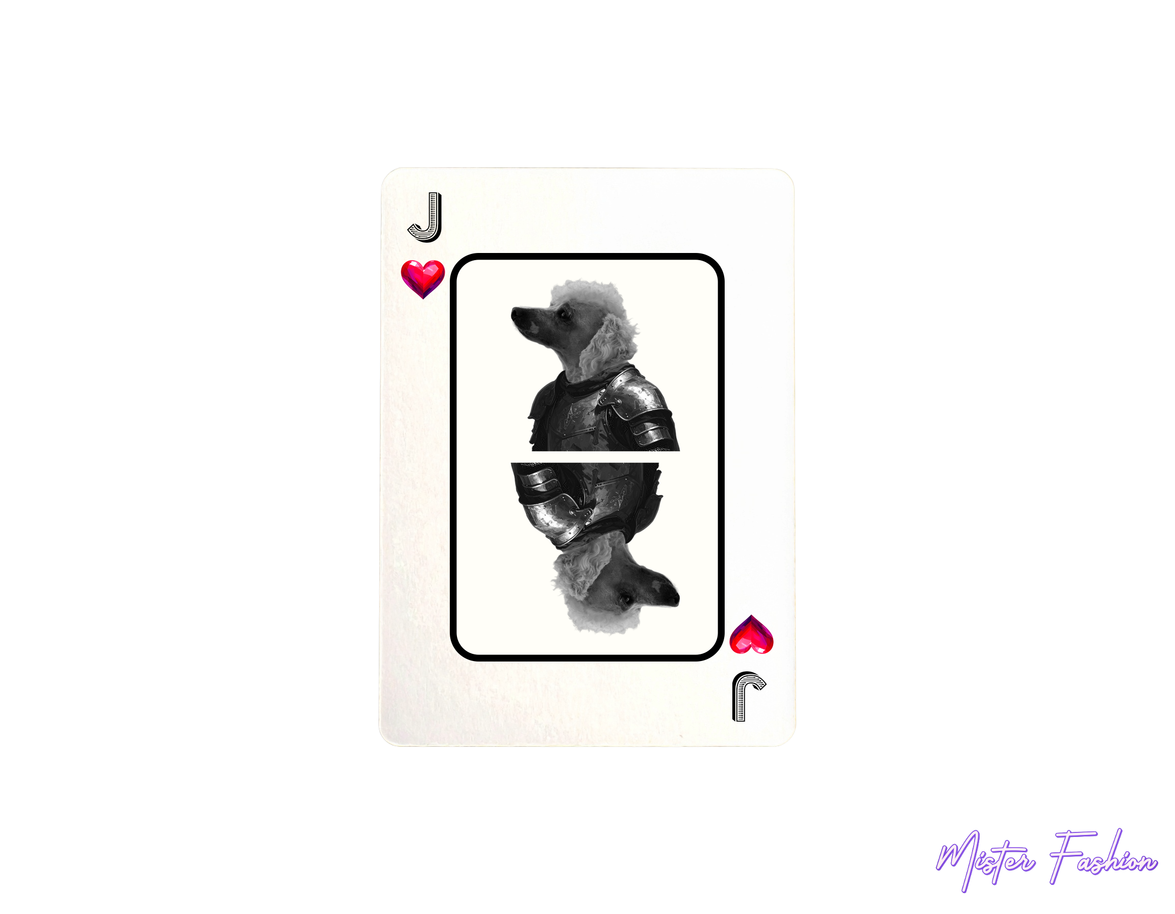 jack of hearts card with a poodle. created by mister fashion studio