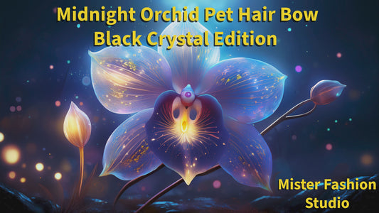 Midnight Orchid Black Crystal Edition Pet Hair Bow reel
