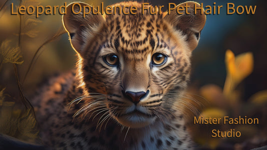 Leopard Opulence Fur Pet Hair Bow reel