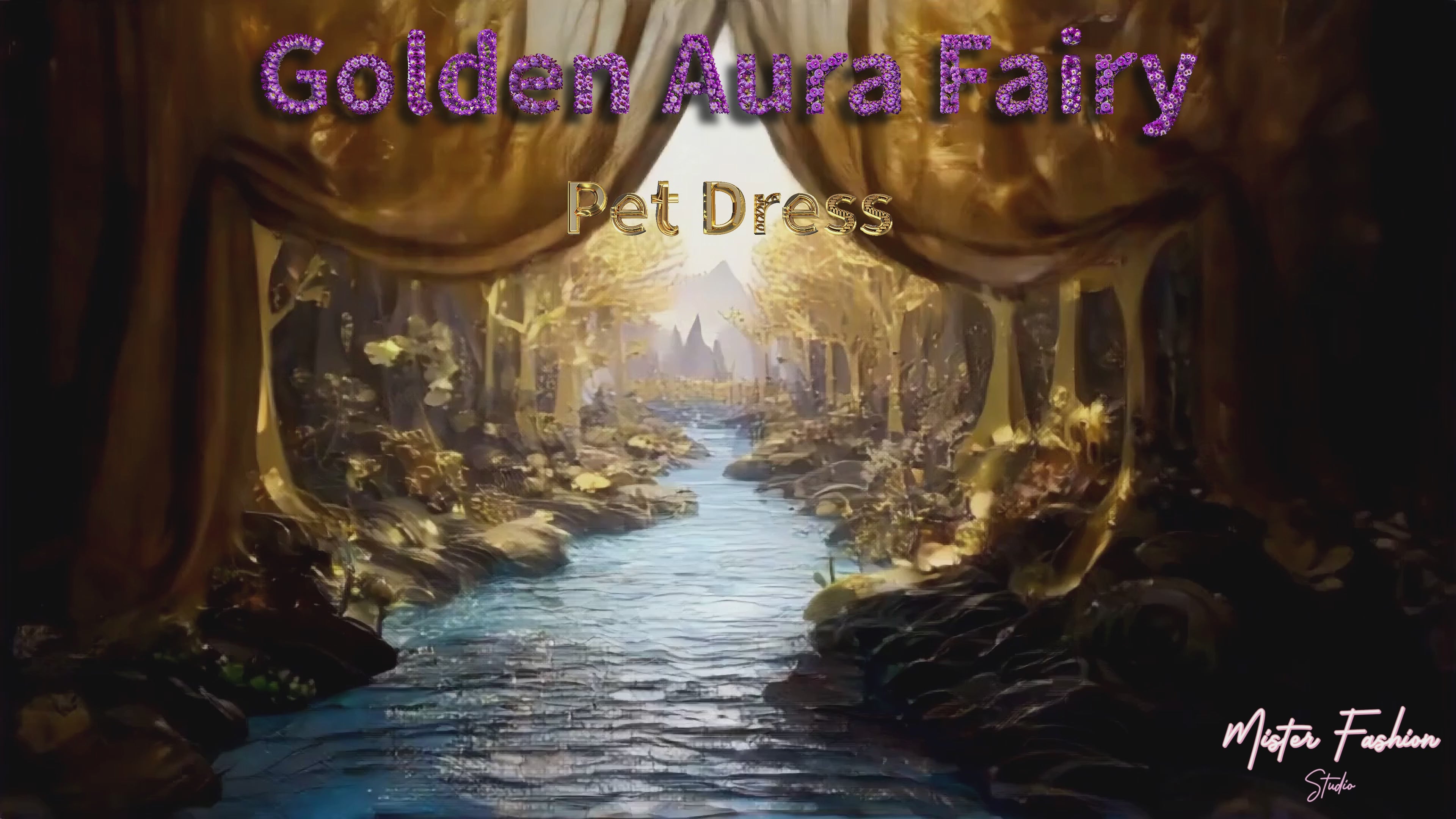 Load video: Golden Aura Fairy Pet Dress showroom video