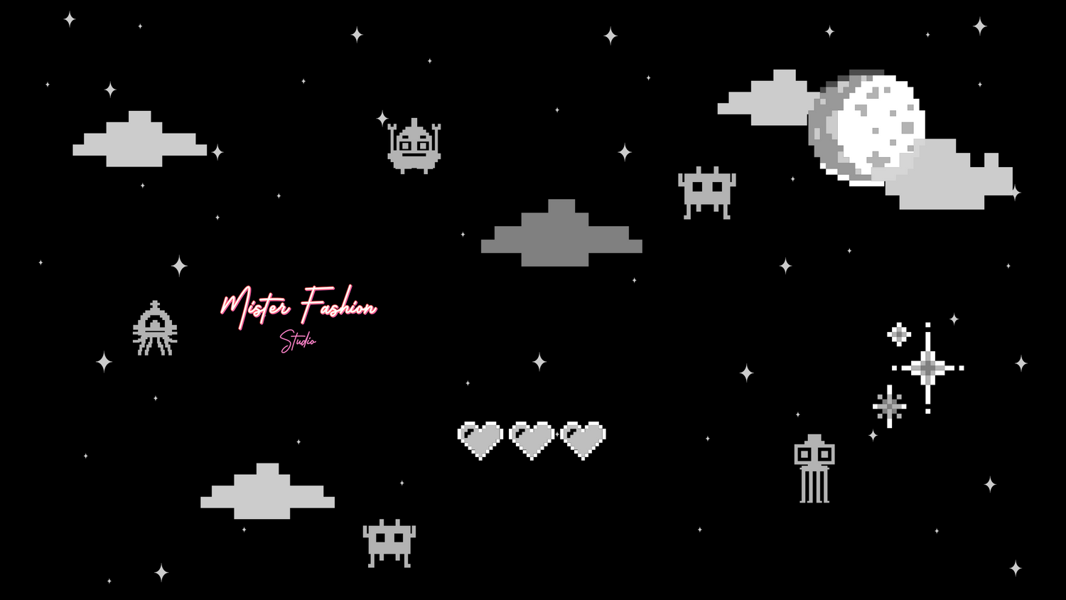 a retro space with aliens