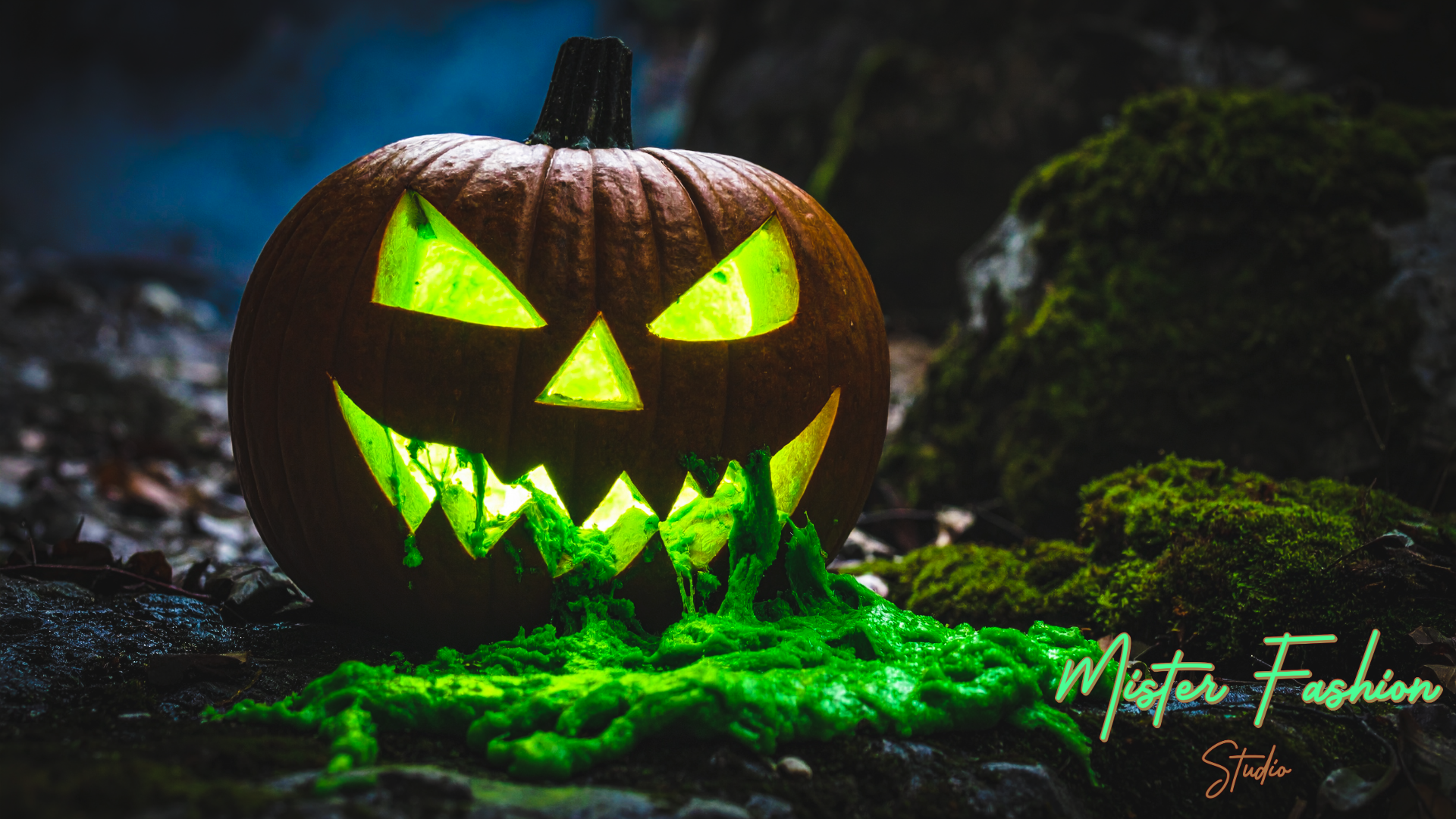 a pumpkin with slime