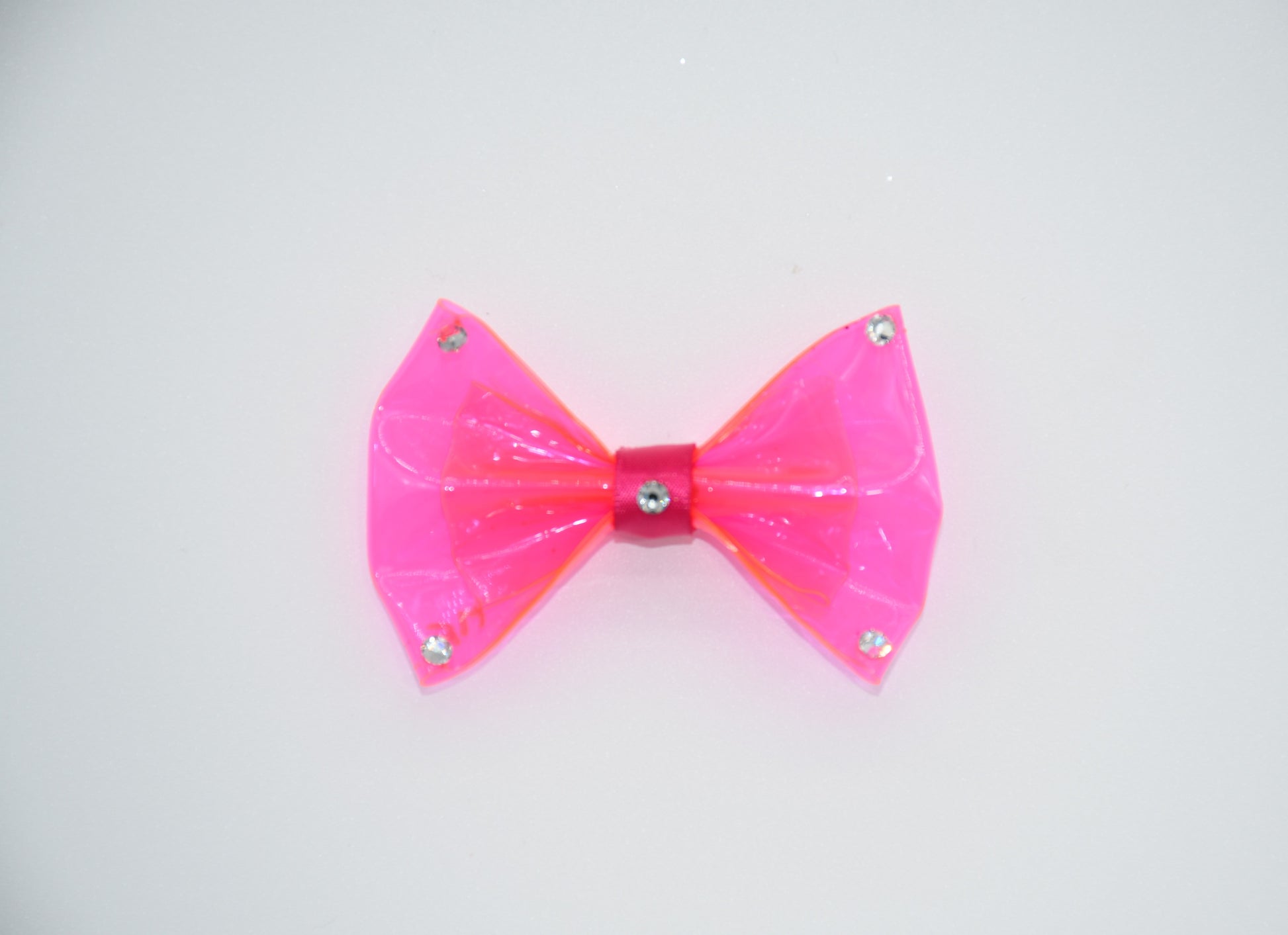 pet hair bow in pink with crystals